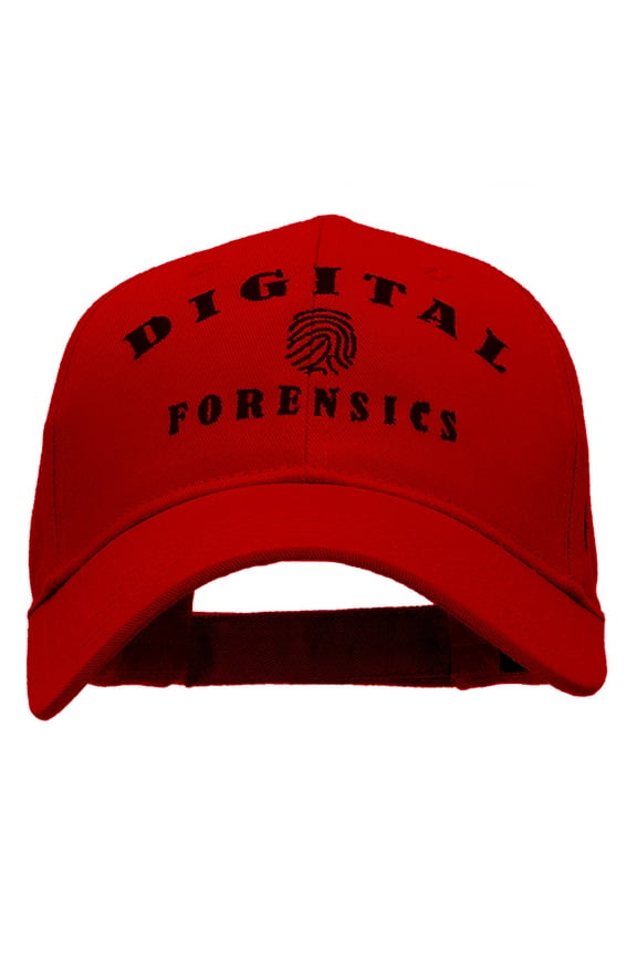 Digital Forensics Embroidered Solid Cotton Twill Strap Cap - Red OSFM