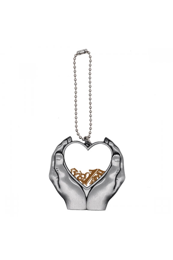 Digital Foundation Scattered Stacked Car Keychain Heart Pendant Ornament Charm