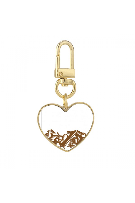 Digital Foundation Scattered Stacked Gold Heart Keychain Metal Keyring Holder