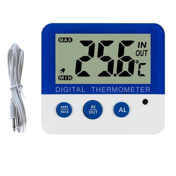 Digital Fridge Thermometer with Magnetic Mount & Stand Calibrated Freezer Thermometer with LED Alarm, Max/Min Memory, -58F to 158F Range for Home, Kitchen, Commercial Use