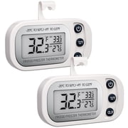 Asoricing Digital Frigerator Thermometer 2 Pack, Thermometer Refrigerator with Large LCD Screen, Stand and Magnetic Back, for Room,KitchenWhite