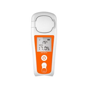 Digital Fruit Sugar Meter Brix Refractometer 0-55% 0.1% Accuracy 600mAh Rechargeable Portable LCD Display For Brewing Winemaking Fruit Ripeness Testing