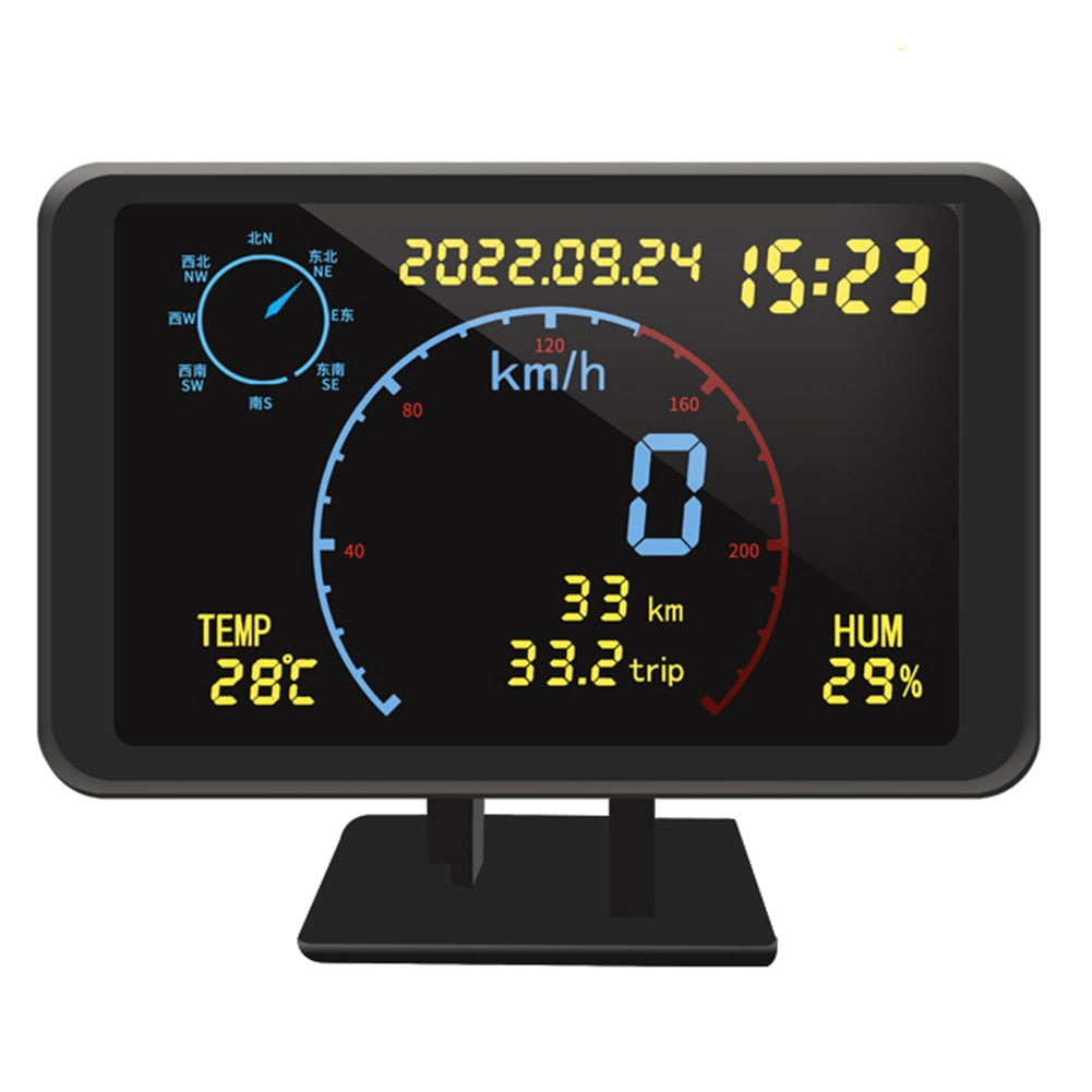 Digital GPS Speedometer Odometer LCD Display HUD Head Up Thermometer