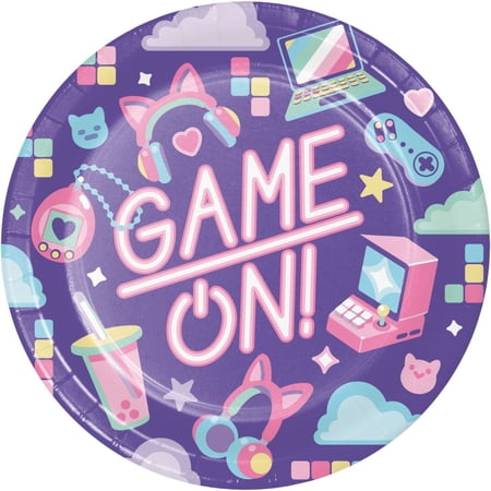 Digital Game 9-inch Paper Plates 8 Per Pack