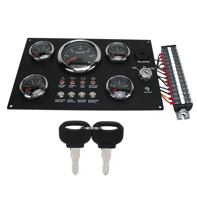 Digital Gauge Cluster Panel Display RPM Fuel Level Oil Pressure Water