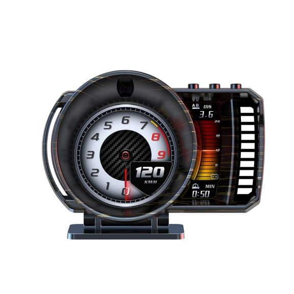 Digital Gauge OBD2+GPS Speedometer with Altitude, Direction, Satellite Time, Voltage, Custom Logo & Ambient Light