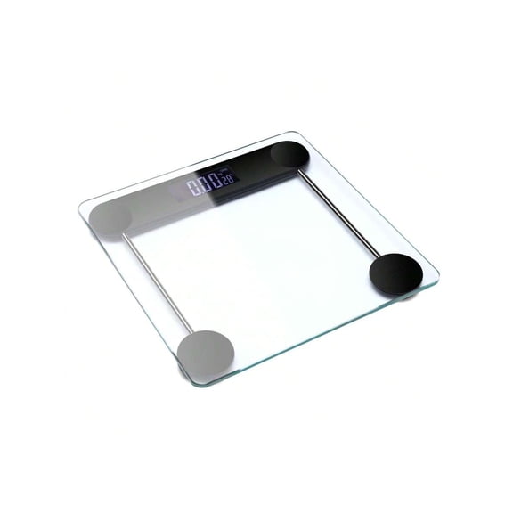 Digital Glass Bathroom Scale: Highly Accurate Body Weight Scale with Large Backlit LCD Display, 400 lb Capacity, Clear Glass Platform & Stainless Steel Accents, Battery Included