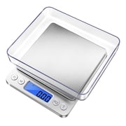 Digital Gram Scale 2000g x 0.1g Precision, Digital Mini Pocket Size Portable Scale with Nine Units, LCD Display Stainless Steel Platform for Weighing Jewelry Cooking Baking