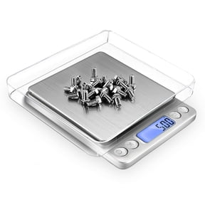 Digital Gram Scale 500g 0.1g Food Scale, High Accuracy Kitchen Scale, Multifunctional Stainless Steel Mini Pocket Scale with LCD Display Tare Features, Silver