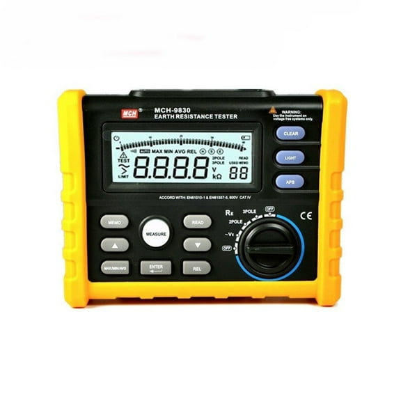 Digital Grounding Resistance Tester Megaohm Resistance Meter Multifunction Digital Dual Display Tester MCH-9830