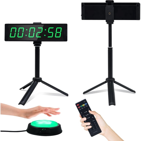 Digital Gym Timer Clock with Stopwatch Countdown and Interval Timer 12 24-Hour Display Plug-In with Stand