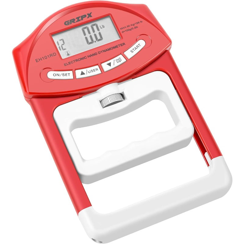 Digital Hand Dynamometer Grip Strength Measurement Meter Auto Capturing Electronic Hand Grip Power 198Lbs / 90Kgs