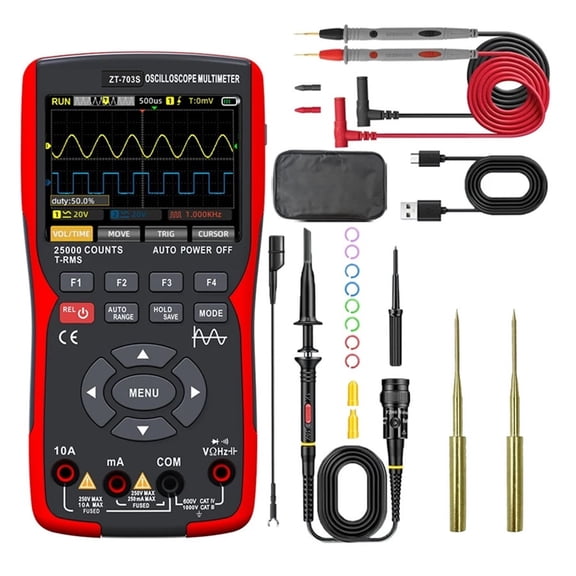 Digital Handheld Oscilloscope Multimeter Waveform Signal Output 2 Channels 50MHZ Suitable For Automotive Electrical Repair ,Battery Test