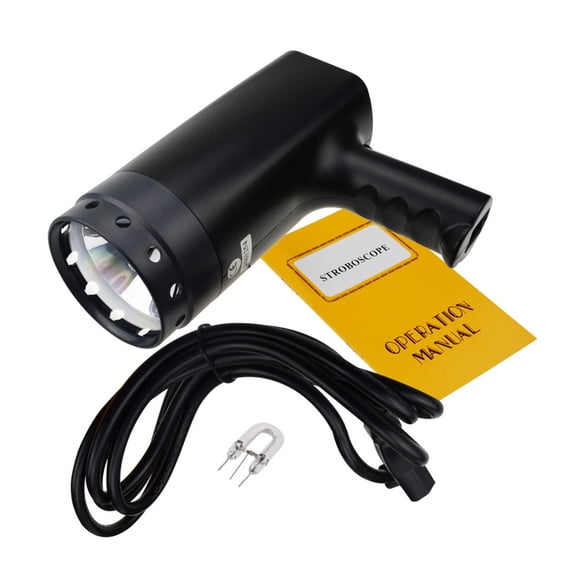 Digital Handheld Stroboscope Xenon Lamp Flash Type Meter 50-12,000 FPM Range Strobe Tester Non Contact Rotational Speed Analyzer For Gear Print Spin ,High Accuracy