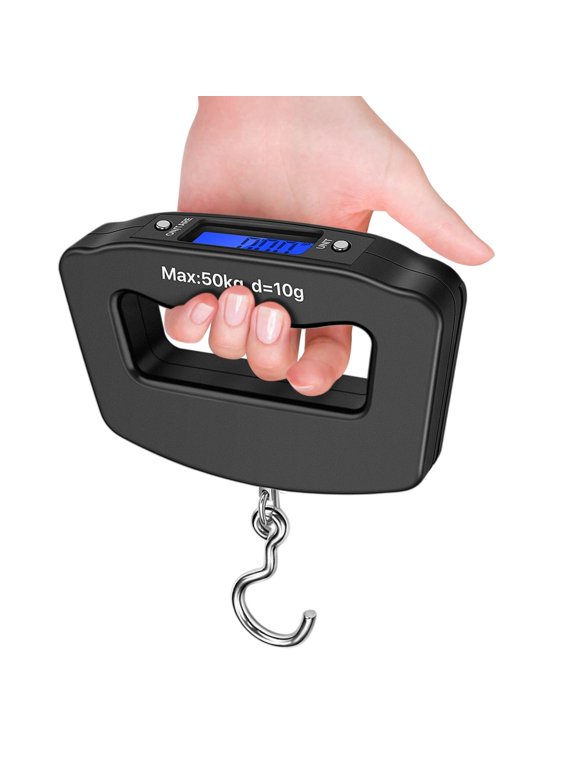Digital Hanging Hook Scale Electronic Weight Balance Tool 110lb/50kg 10g Portable for Home Fishing Postal Travel Luggage with LCD Display