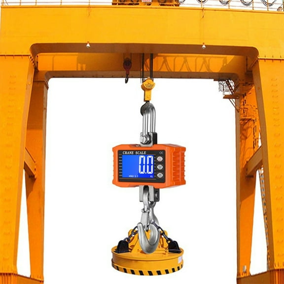 Digital Hanging Scale 1000kg/ 2204lbs Portable Heavy Duty Crane LCD Backlight Industrial Hook Scales Unit Change/ Data Hold/ Tare/ Zero for Construction Site Travel Market Fishing Outdoor Work