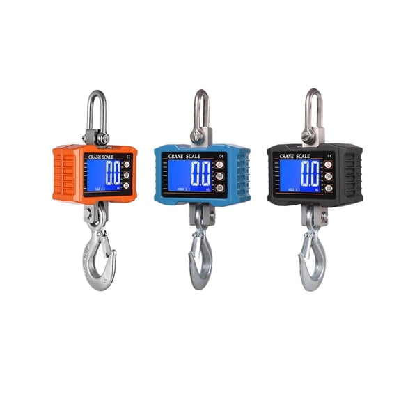 Digital Hanging Scale 1000kg/ 2204lbs Portable Heavy Duty Crane Scale LCD Backlight Industrial Hook Scales Unit Chan/ Data Hol ,Multiple Functions