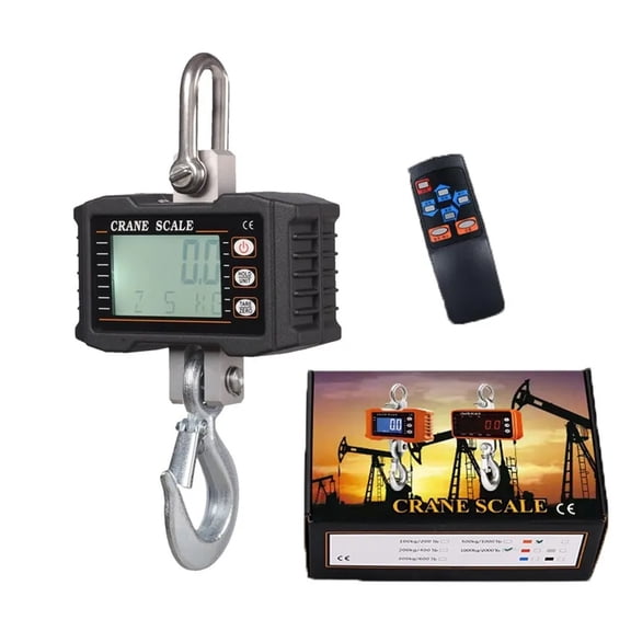 Digital Hanging Scale 1000kg/ 2204lbs Portable Heavy Duty Crane Scale LCD Backlight Industrial Hook Scales Unit Change/Data Hold