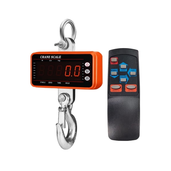 Digital Hanging Scale With 65ft Remote Control Heavy Duty Crane Scale Dimmable LED Industrial Hook Scales 1500kg/1000kg/500kg