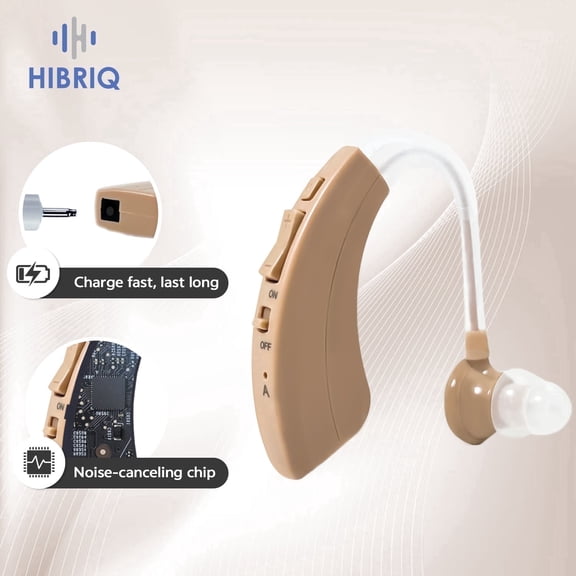 HIBRIQ Digital Hearing Aids for Seniors, Rechargeable Hearing Aids with Hearing Loss, Assisted Hearing, Enhanced Speech Clarity, Noise Cancelling, Comfort Fit VHP-1220AX