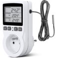 Digital Heating Cooling Thermostat Socket for Greenhouse and Farm, LCD Temperature Controller