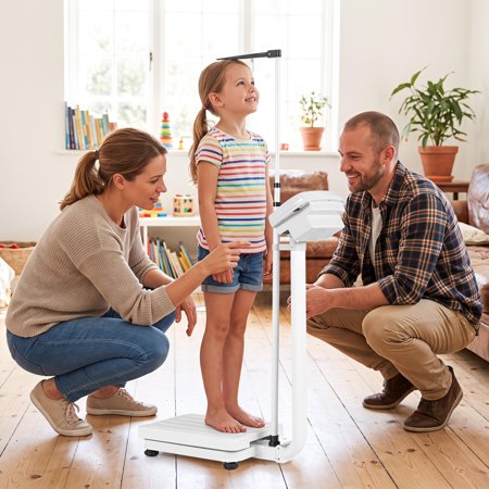 Digital Height and Weight Scale with Height Rod, 400 Lbs Capacity, Led Display, Lb/Kg Conversion
