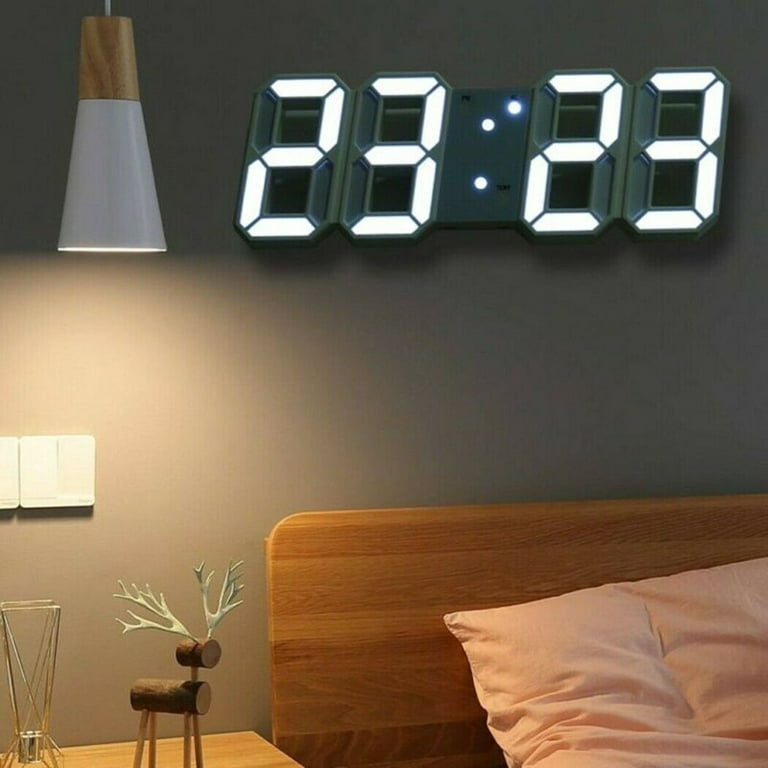 Large Digital Wall Clock , Large Display Digital Clock with Time Date Temp  Week, Timer, Wall Mount for Living Room/Gym/Shop/Warehouse/Office  Decor,green，G165530 