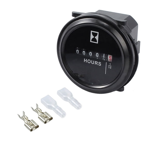 Digital Hour Meter Counter AC/DC 6-80V,IP65 Waterproof Quartz Timer, for Marine Boat Car Truck Tractor Generator,0-99999.9 Hours