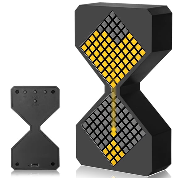 Digital Hourglass Timer for Kids, Fega 1-30 Minutes Sand Time Can Set Any Minute, A Sensory Toy for Relaxation, DIY Electronic Timer for Kitchen, Room Home Decor (Black)