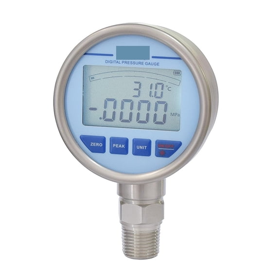 Digital Hydraulic Pressure Gau With Temperature Diaphragm 316L LCD Stainless Steel Gas Liquid Fuel Manometer ,Easy to Use - NPT1-4_-0.1MPA-1.6MPA