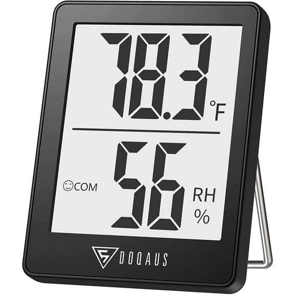 Digital Hygrometer Indoor Thermometer Humidity Meter Room Thermometer with 5s Fast Refresh Accurate Temperature Humidity Monitor for Home, Bedroom, Baby Room, Office, Greenhouse, Cellar (Black)