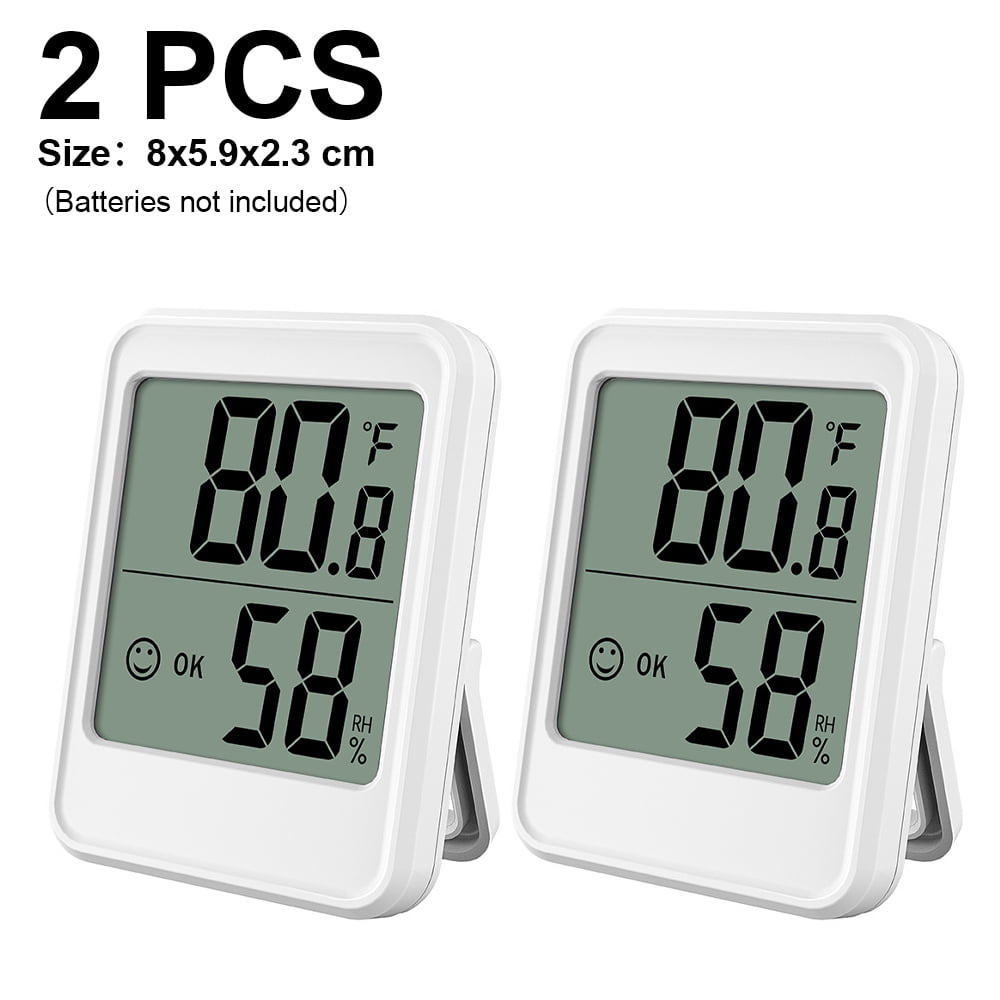 Digital Hygrometer Indoor Thermometer Humidity Meter Room Thermometer with Temperature and Humidity Monitor Mini Hygrometer Thermometer,White