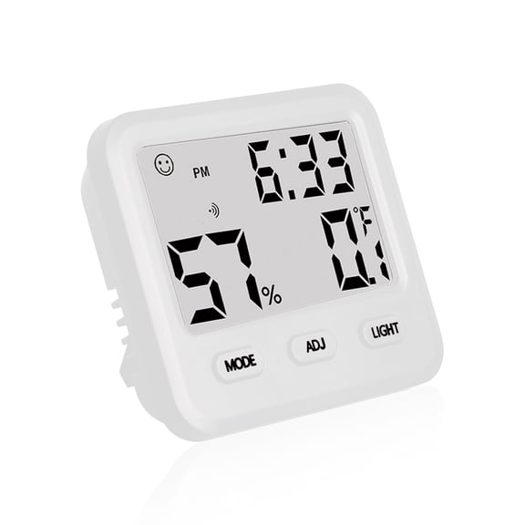 Digital Hygrometer Indoor Thermometer, Temperature Humidity Gauge with Desk Clocks for Bedroom Office,Backlit Accurate Monitor Clear Reading,Time Display Room Thermometer for Home Greenhouse…