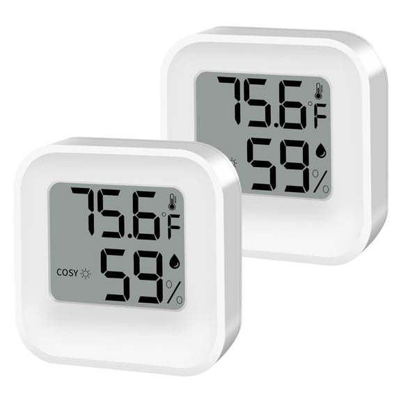 Digital Hygrometer Thermometer for Room Temperature Humidity Meter Indoor Accuracy Calibration LCD Sensor, Bedroom, Baby Room, Office, Greenhouse, Cellar