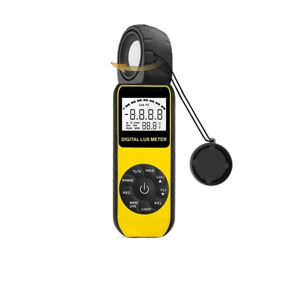 Luxmeter Lumen Meter Handheld Light Calibrator With 270 Rotatable Detector, Measuring Ran 0.1~300,000Lux ,Easy to Install