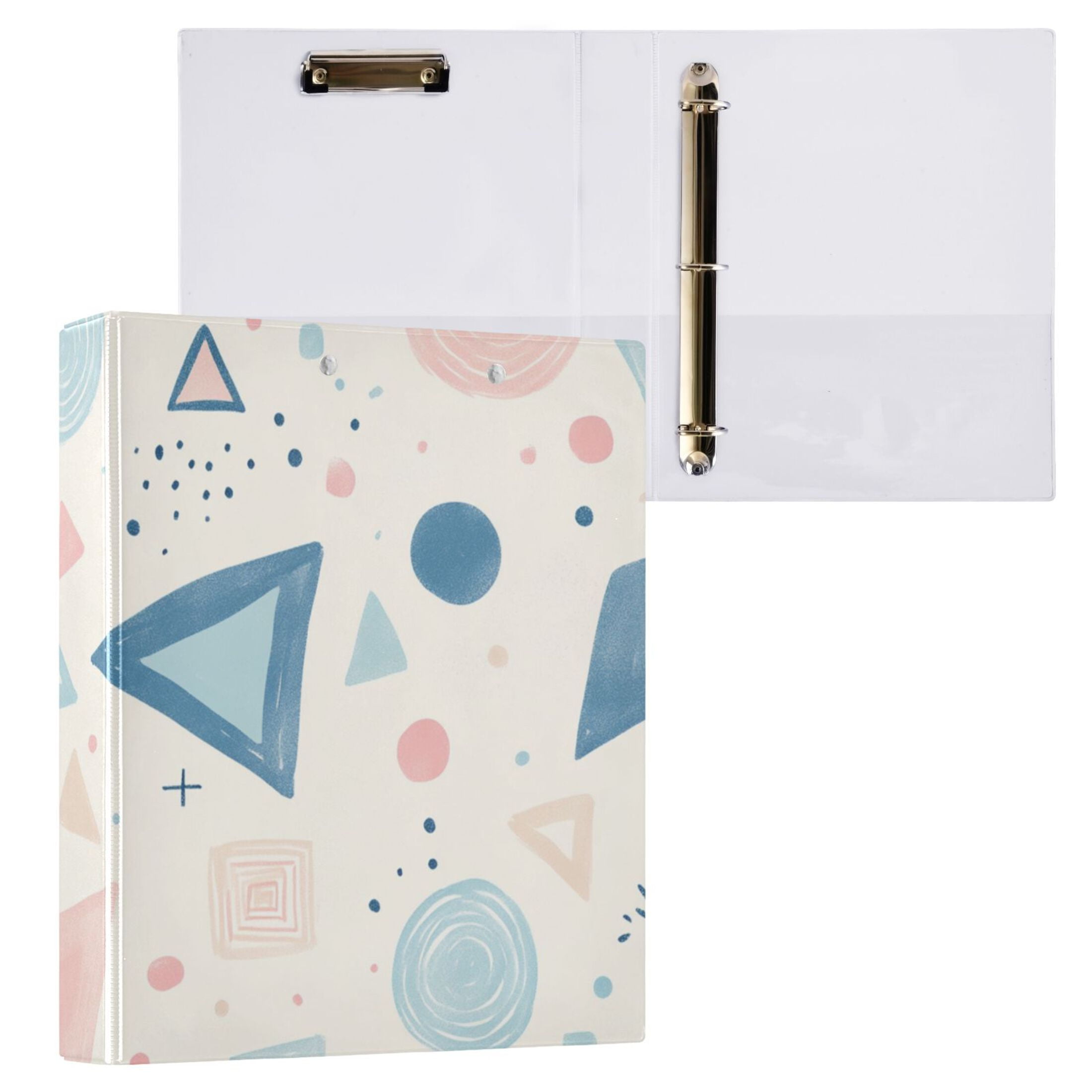 Digital Illustration Dots 3 Ring Binders 1.5 inch Hardcover File Folders with Interior Pockets A4 Size Organizer for School Office Hospital Set of 2