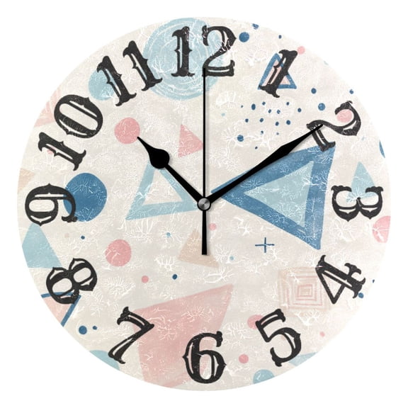Digital Illustration Dots Wall Clock 10 inch Non-Ticking Easy to Read Decorative Clocks for Home Bedroom Living Room