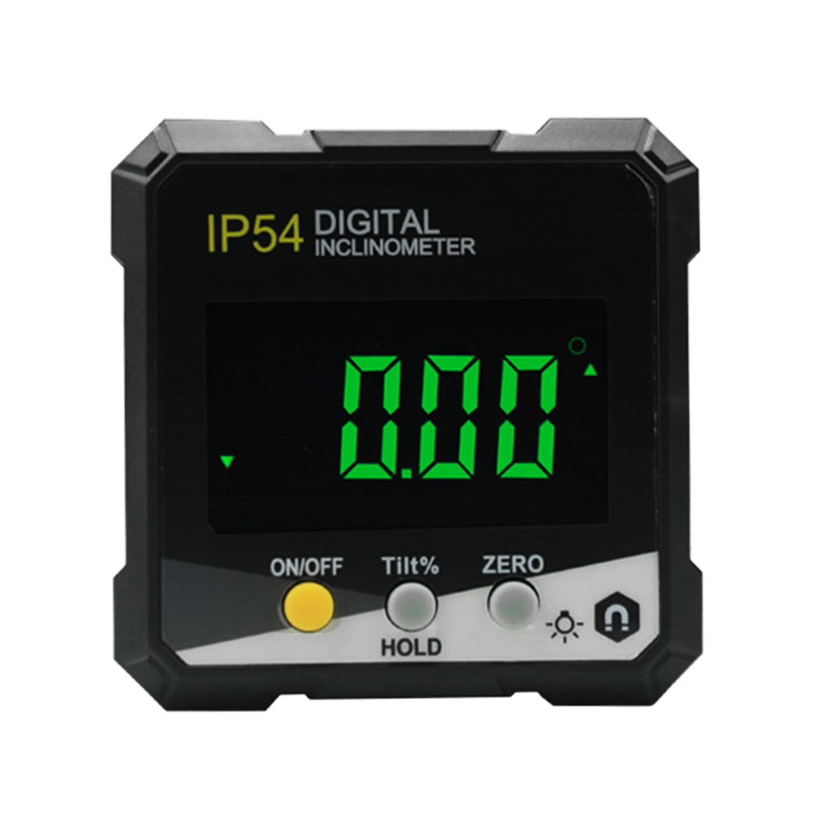 Digital Inclinometer 4x90 Measurement IP54 LCD Screen Magnetic Digital Display Angle Meter Gauge Yellow DLW30D