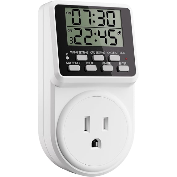 Digital Infinite Repeat Cycle Intermittent Timer Plug for Electrical ...