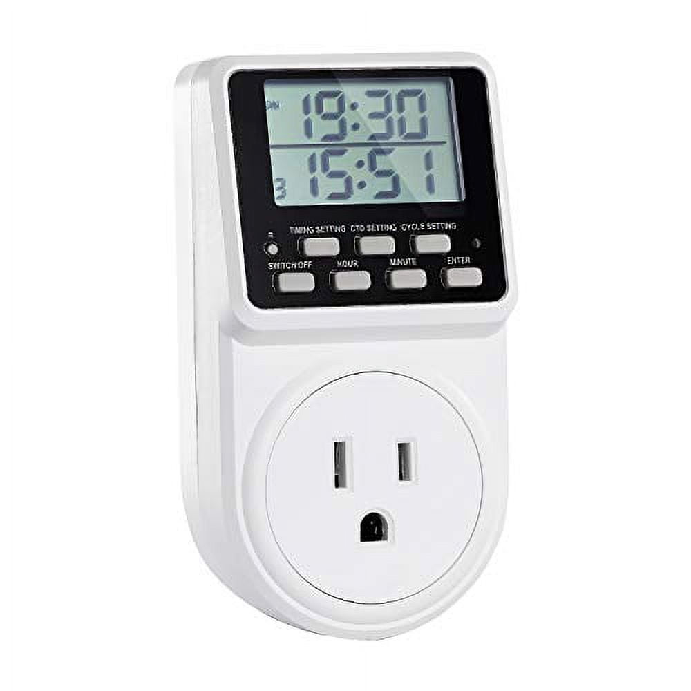 TESSAN Digital Timer Outlet, Light Timer Plug Support 24 Hour and 7 Day  Programmable, Cycle, Countdown