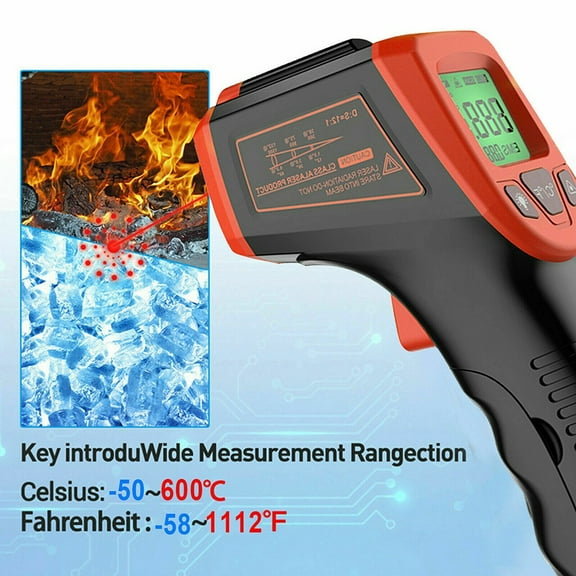 Digital Infrared Thermometer Ir Industrial Lcd Temperature Pyrometer Smile Home