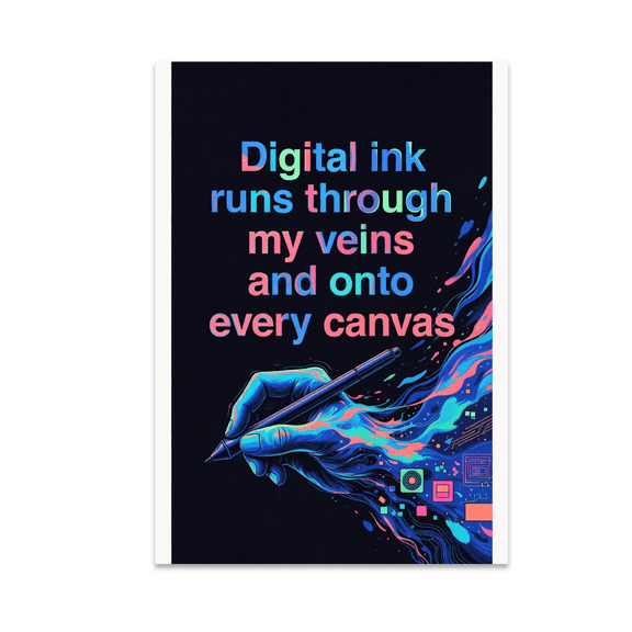 Digital Ink Runs Through My Veins - Digital Art Enthusiast - 13x19 Poster Print