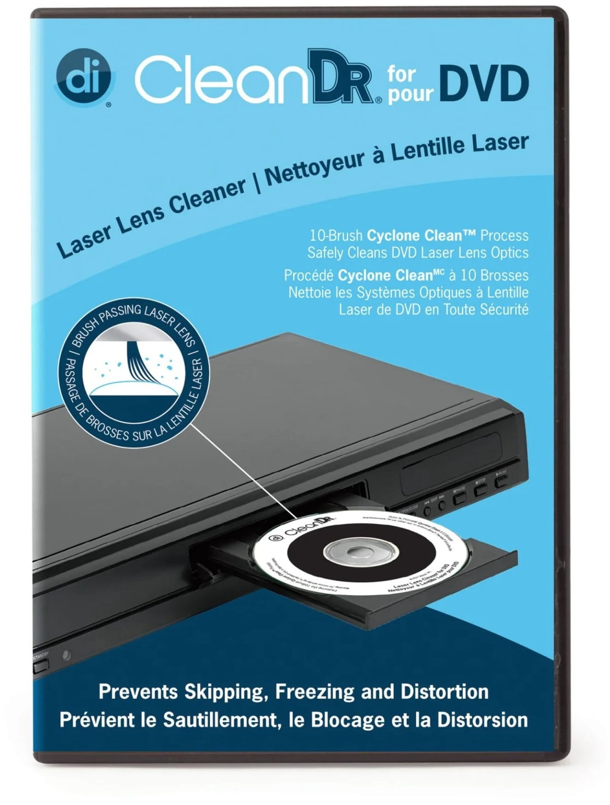 Digital Innovations DVD Laser Lens Cleaner, CLEANDR, 10-Brush