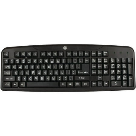 Digital Innovations - 4250400 Full-size Wired Easy-View Keyboard - Black
