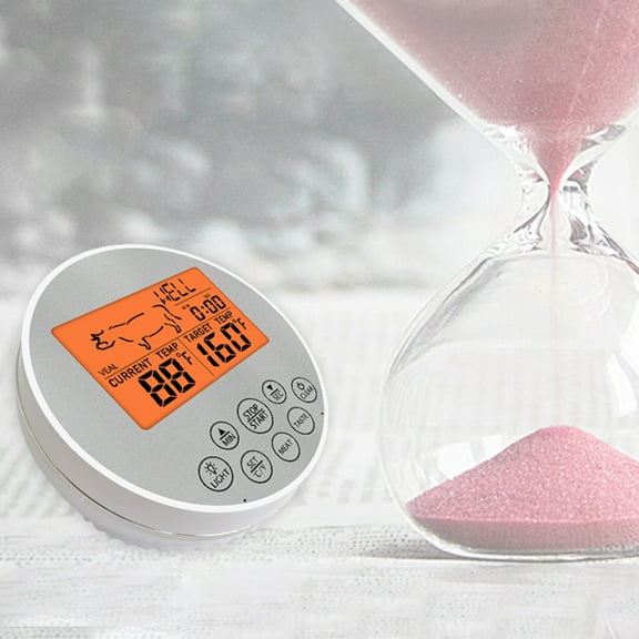 Digital Instant Read Meat Thermometer | Dual Probe BBQ Grill Smoker Oven | High/Low Temp | Backlit LCD | Accurate Cooking Timer | Home Kitchen Meat Candy Oil Frying | 1pc White