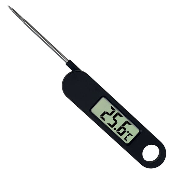Digital Instant Read Meat Thermometer for Grill and Cooking, 3.5" Probe, Compact Foldable Design, Large Display, Water Resistant,Foldable Probe for Kitchen,Deep Fry,BBQ,Grill(Black)