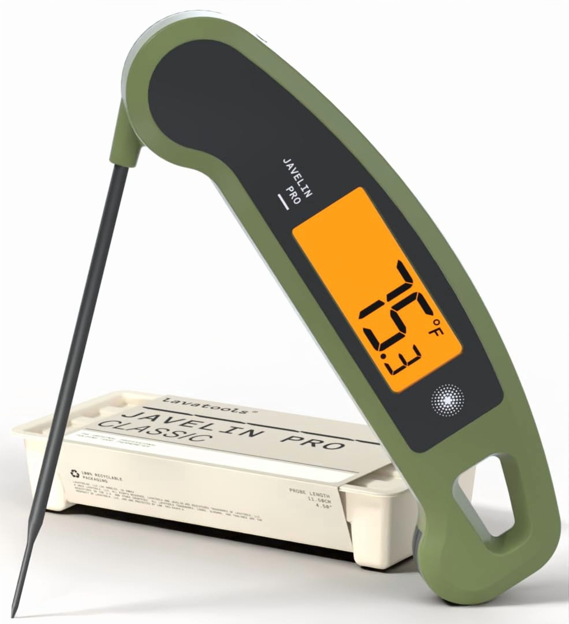 Digital Instant Read Meat Thermometer Olive for Grill and Cooking