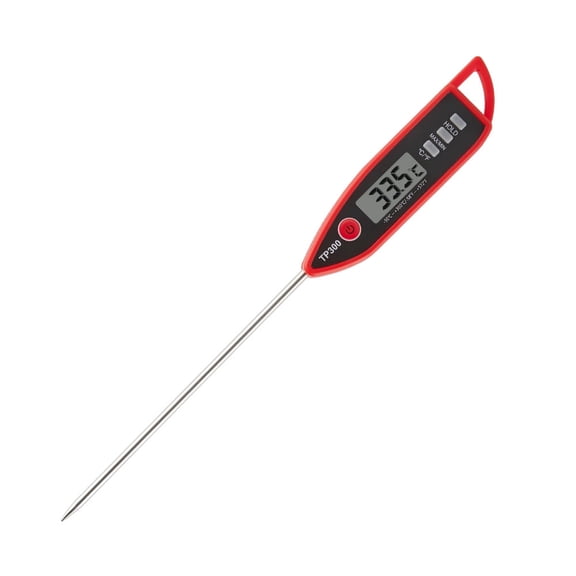 Digital Instant-Read Thermometer  Fast & Accurate 2-3 Second Reading  For Meat, Food, Liquid & Candle Making Red  Food-Grade 304 Stainless Steel Probe