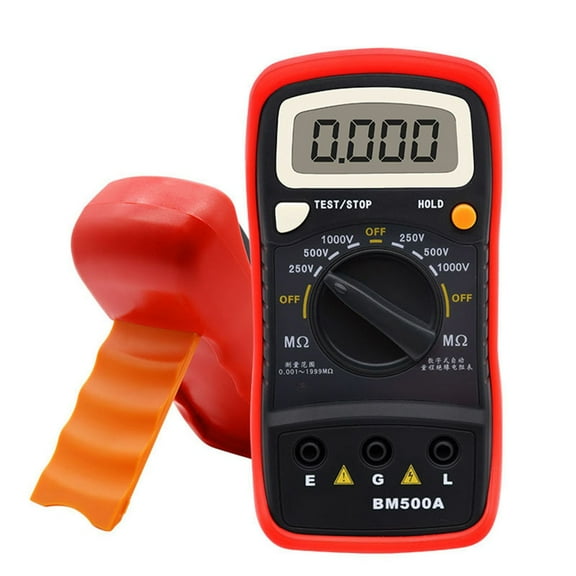 Digital Insulation Resistance Tester 1000V Megohm Meter BM500A with Electronic Boost, Dual Insulation Protection, 0-2000M Range, 3 Voltage Outputs for Motor Cable Testing