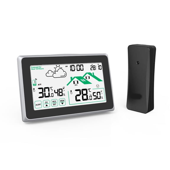 Digital Intelligent Touch Button Thermometers Tool With Indoor Outdoor Temperature Humidity And Frosts Alerts Feature